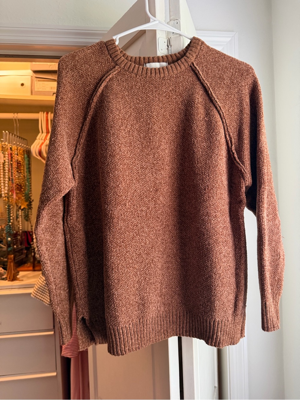 Zenana Outfitters Chestnut Brown Crewneck Sweater